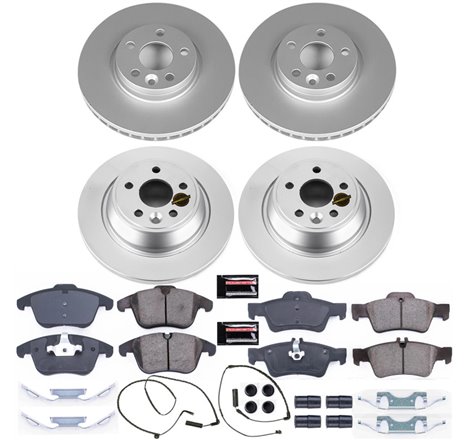 Power Stop 12-15 Land Rover Range Rover Evoque Front & Rear Z23 Coated Brake Kit