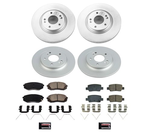 Power Stop 2021 Kia Seltos Front & Rear Z17 Coated Brake Kit