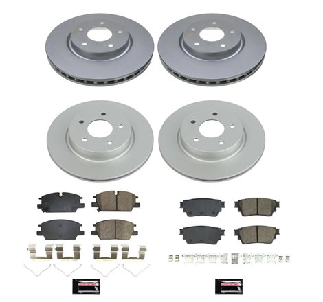 Power Stop 2021 Nissan Rogue Front & Rear Z17 Coated Brake Kit