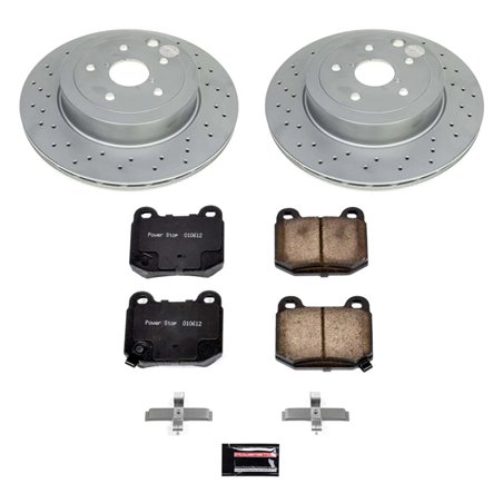 Power Stop 2021 Subaru WRX (w/1 Piston Rear Calipers) Rear Z17 Coated Brake Kit