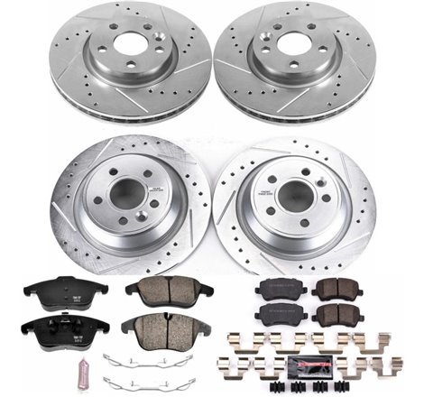 Power Stop 12-15 Land Rover Range Rover Evoque Front & Rear Z23 Evolution Brake Kit