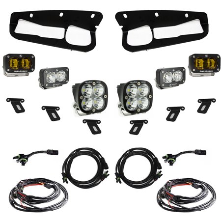 Baja Designs 21-22 Ford Bronco w/Steel Bumper S2 SAE Sportsmen Fog Pocket Light Kit - Amber