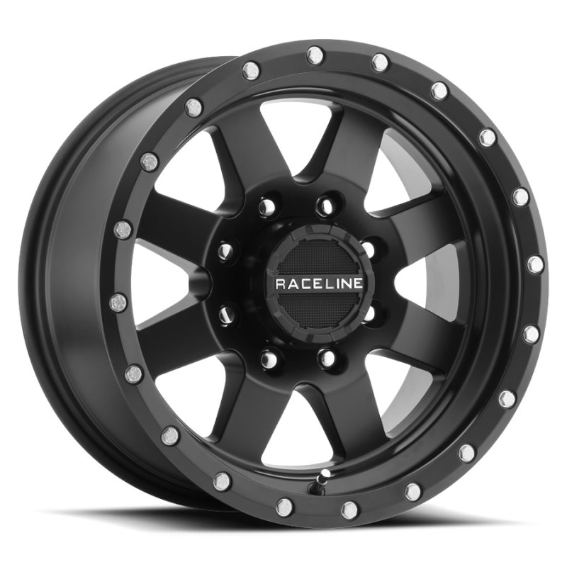 Raceline 935B Defender 18x9in / 6x139.7 BP / -12mm Offset / 107.95mm Bore - Satin Black Wheel