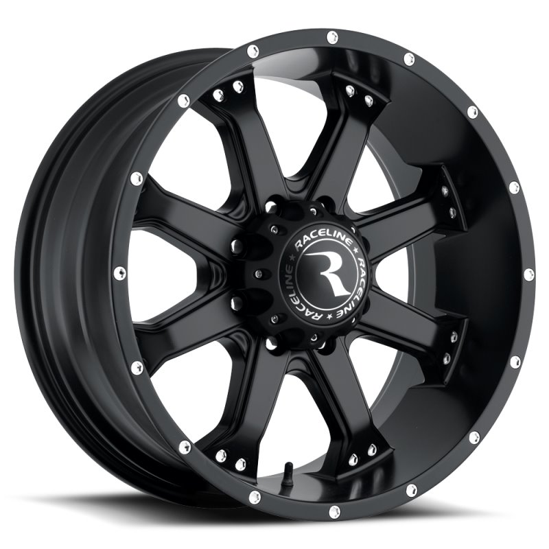 Raceline 991B Assault 17x9in / 8x165.1 BP / 18mm Offset / 125.2mm Bore - Satin Black Wheel