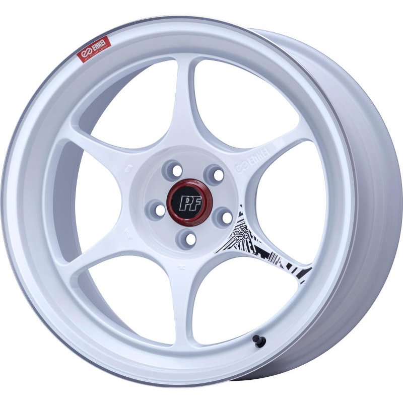 Enkei PF06 18x10.5 5x114.3 45mm Offset 75mm Bore White Machined Wheel