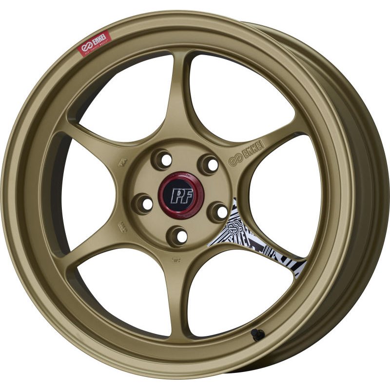 Enkei PF06 18x7.5 5x100 48 Offset 75mm Bore Gold Wheel