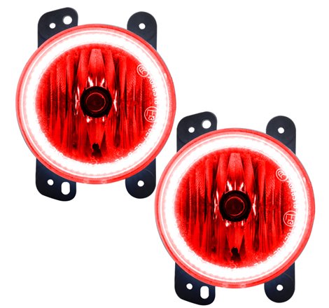 Oracle Lighting 07-09 Jeep Wrangler JK Pre-Assembled LED Halo Fog Lights -Red