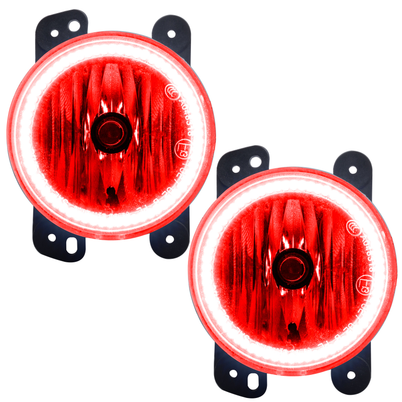 Oracle Lighting 07-09 Jeep Wrangler JK Pre-Assembled LED Halo Fog Lights -Red