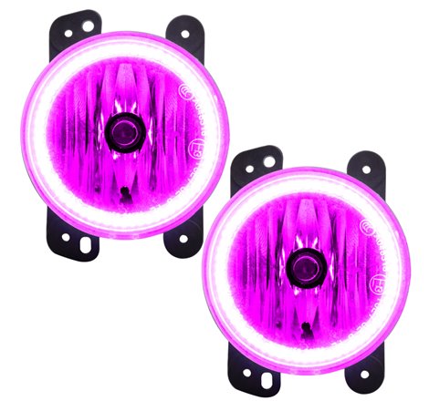 Oracle Lighting 07-09 Jeep Wrangler JK Pre-Assembled LED Halo Fog Lights -Pink