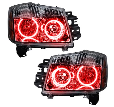 Oracle Lighting 08-15 Nissan Armada Pre-Assembled LED Halo Headlights -Red