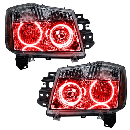 Oracle Lighting 08-15 Nissan Armada Pre-Assembled LED Halo Headlights -Red