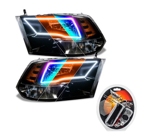 Oracle Lighting 09-18 RAM 1500 Sport ColorSHIFT Halo Headlights - Blk Housing w/RF Controller