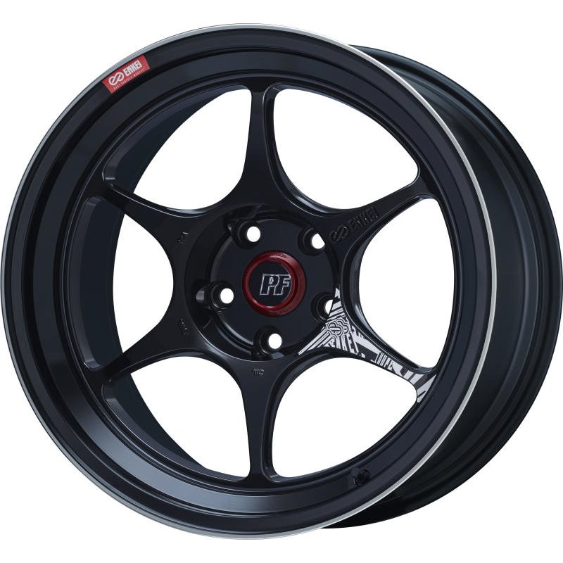 Enkei PF06 18x10in 5x114.3 BP 25mm Offset 75mm Bore Black Machined Wheel