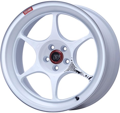 Enkei PF06 18x9in 5x114.3 BP 38mm Offset 75mm Bore White Machined Wheel