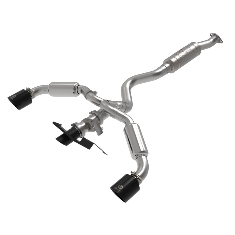 aFe 23-24 Toyota GR Corolla L3 1.6L (t) Gemini XV 3in to 2-1/2in Cat Back Exhaust w/ Black Tips