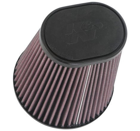 K&N Universal Clamp-On Air Filter 3-1/2in 10 Degree Flange 5-3/4in B 4-1/2in x 3-1/4in T 7in H