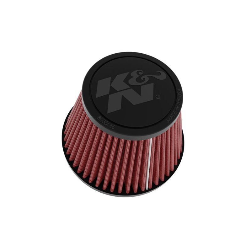 K&N Universal Clamp-on Air Filter 2in Flange ID 5-3/16in Base 3-1/2in Top 3-11/16in Height w/ Vent