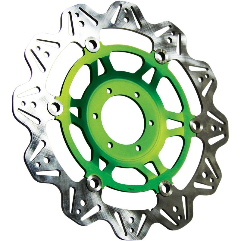 EBC 90-92 Kawasaki ZR 550 Zephyr Front Left/Right Vee Floating Green Rotor