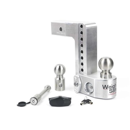 Weigh Safe 8in Drop Hitch w/Built-in Scale & 2.5in Shank (10K/18.5K GTWR) w/WS05 - Aluminum