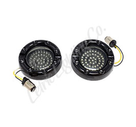 Letric Lighting 99-03 Premium Halo Black Switchbacks Running Light w/ Amber Turn Signals (1157)