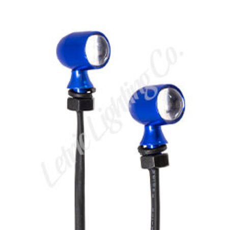 Letric Lighting 12mm Mini White Running Light Amber Turn Signal - Blue Anodized