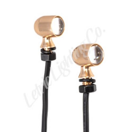 Letric Lighting 12mm Mini Red Turn Signal LEDs- Gold Anodized