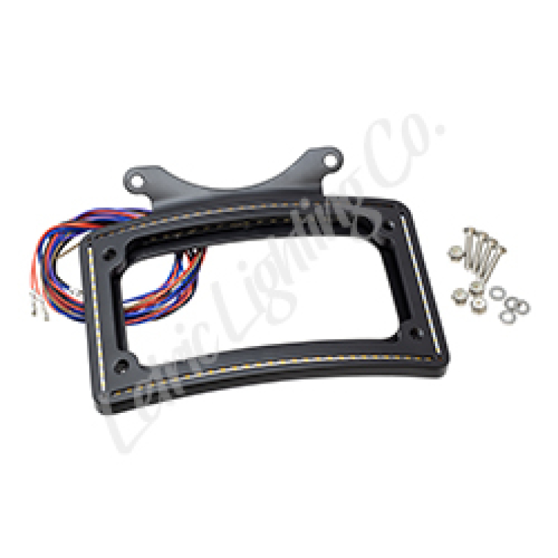 Letric Lighting 10-13 Road Glide Perfect Plate Light Black Curved License Plate Frame