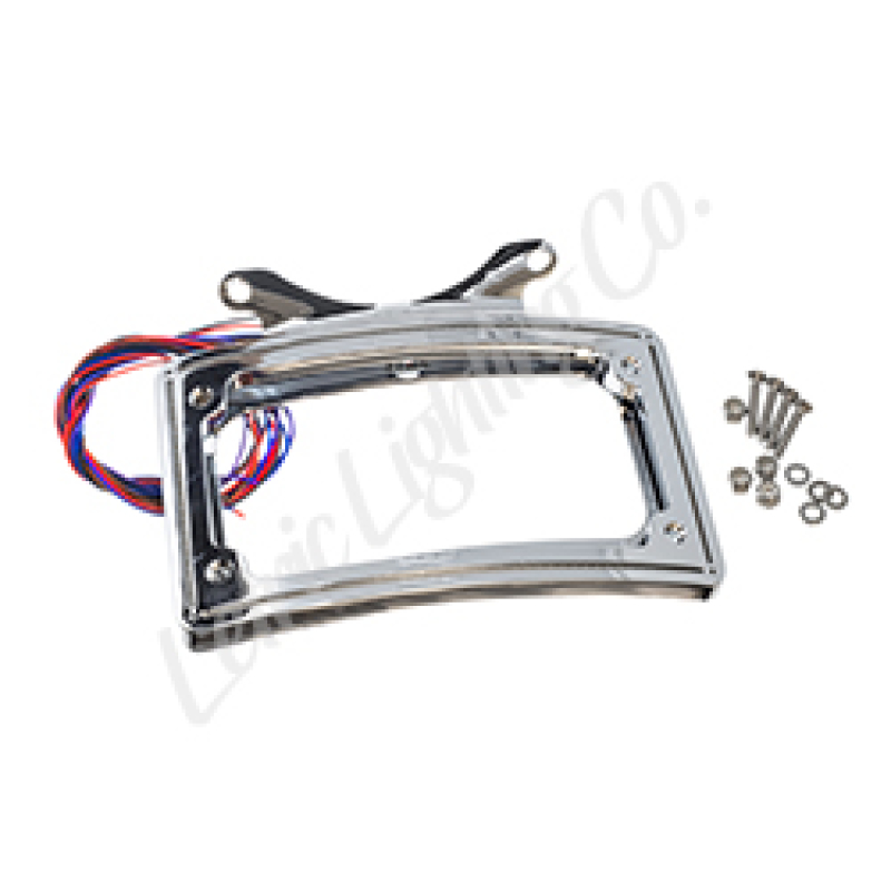 Letric Lighting 12-16 Dyna Switchbach Perfect Plate Light Chrome Curved License Plate Frame