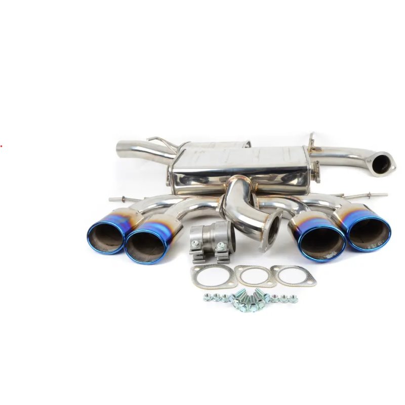 Invidia 14-17 Volkswagen Golf-R Q300 Quad Oval Titanium Burnt Tips Cat-back Exhaust