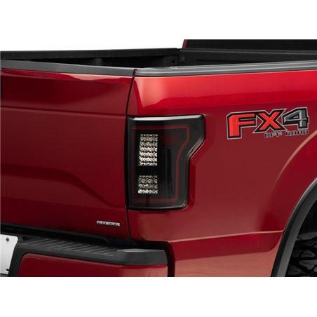 Raxiom 15-17 Ford F-150 w/Non-BLIS LED Tail Lights Sequential Turn Signals- Blk Hsng (Smoked Lens)