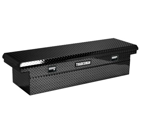 Tradesman Aluminum Single Lid Cross Bed Low-Profile Truck Tool Box (70in.) - Black