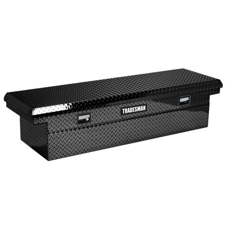 Tradesman Aluminum Single Lid Cross Bed Low-Profile Truck Tool Box (70in.) - Black