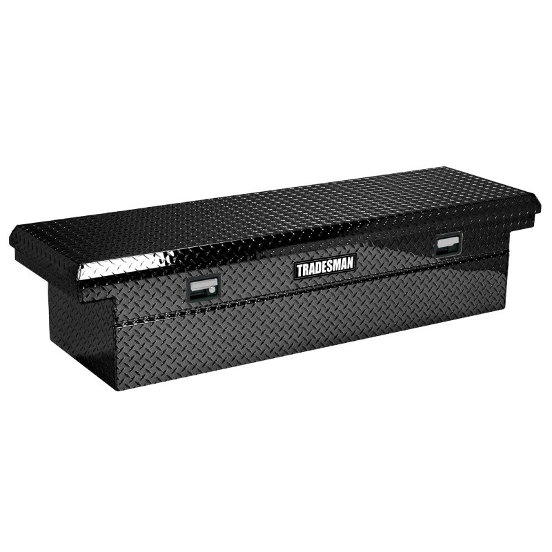 Tradesman Aluminum Single Lid Cross Bed Low-Profile Truck Tool Box (60in.) - Black