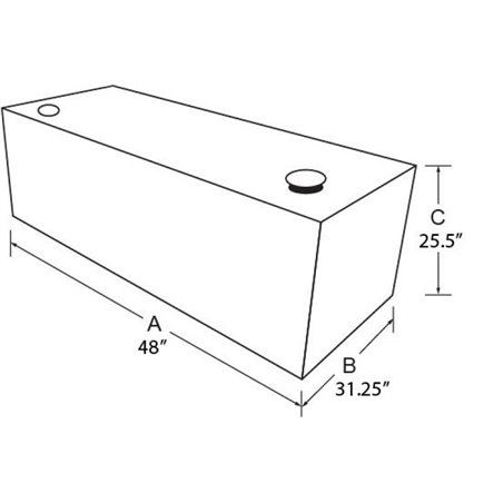 Tradesman Aluminum L-Shape Liquid Storage Tank Combo (48in. / 80 Gallon Capacity) - Brite