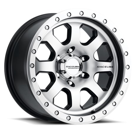 Raceline 929M Avenger 17x9in / 5x127 BP / -12mm Offset / 83.82mm Bore - Black & Machined Wheel