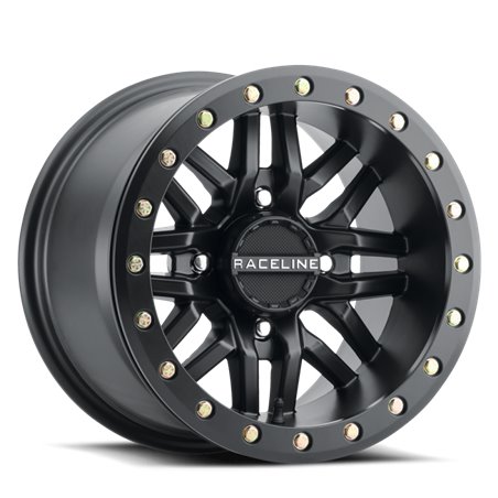 Raceline A91B Ryno 15x10in / 4x156 BP / 0mm Offset / 132.5mm Bore - Satin Black Beadlock Wheel