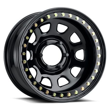 Raceline RT51 Daytona Rock 15x8in/6x139.7 BP/-19mm Offset/107.95mm Bore - Gloss Black Beadlock Wheel