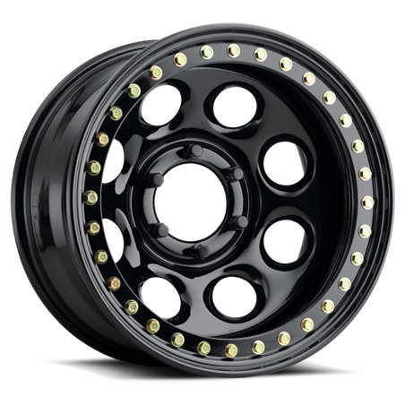 Raceline RT81 Rock 8 17x9.5in/8x165.1 BP/-44mm Offset/130.81mm Bore - Gloss Black Beadlock Wheel