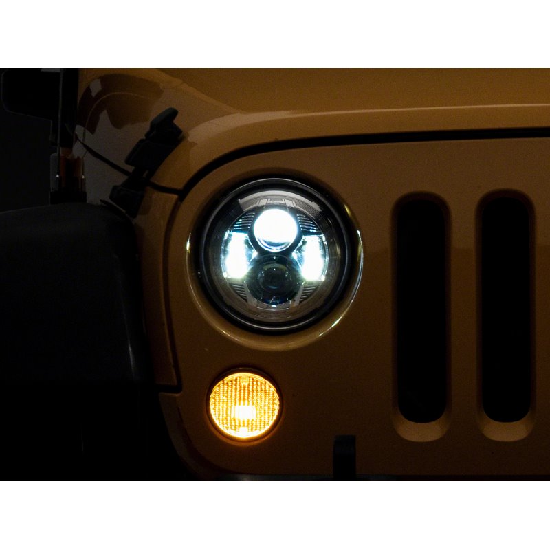 Raxiom 07-18 Jeep Wrangler JK 7-In LED Headlights- Chrome Housing (Clear Lens)