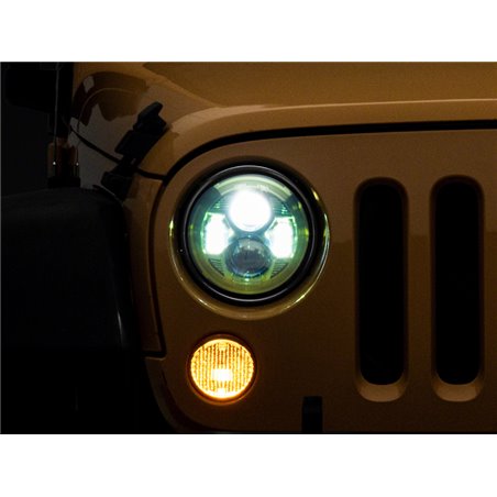 Raxiom 07-18 Jeep Wrangler JK 7-In LED Headlights Green Housing- Clear Lens