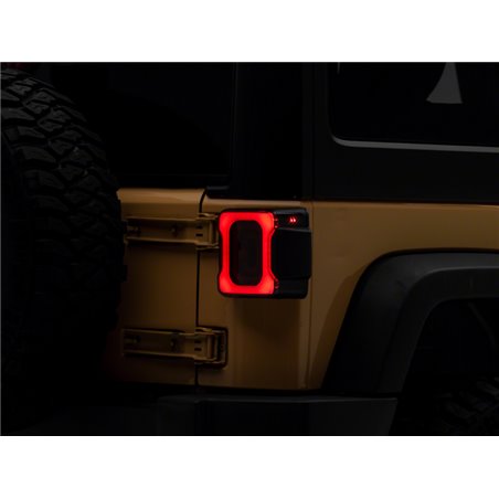 Raxiom 07-18 Jeep Wrangler JK Axial Series Carver LED Tail Lights- Blk Housing (Smoked Lens)