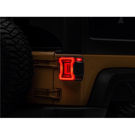 Raxiom 07-18 Jeep Wrangler JK Axial Series JL Style LED Tail Lights- BlkHousing- Red Lens