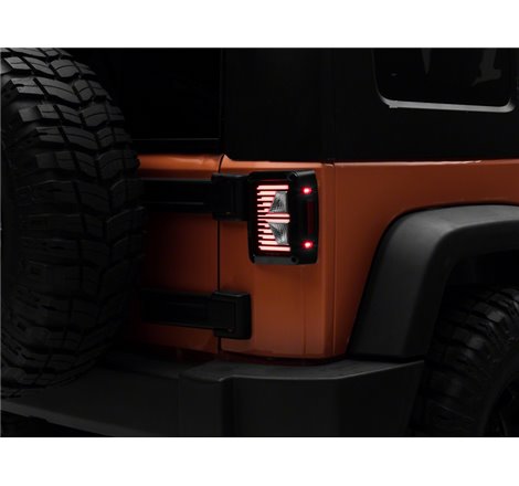 Raxiom 07-18 Jeep Wrangler JK Axial Series Vision LED Tail Lights- Blk Housing (Clear Lens)