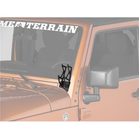 Raxiom 07-18 Jeep Wrangler JK Windshield Mounted Dual Light Brackets