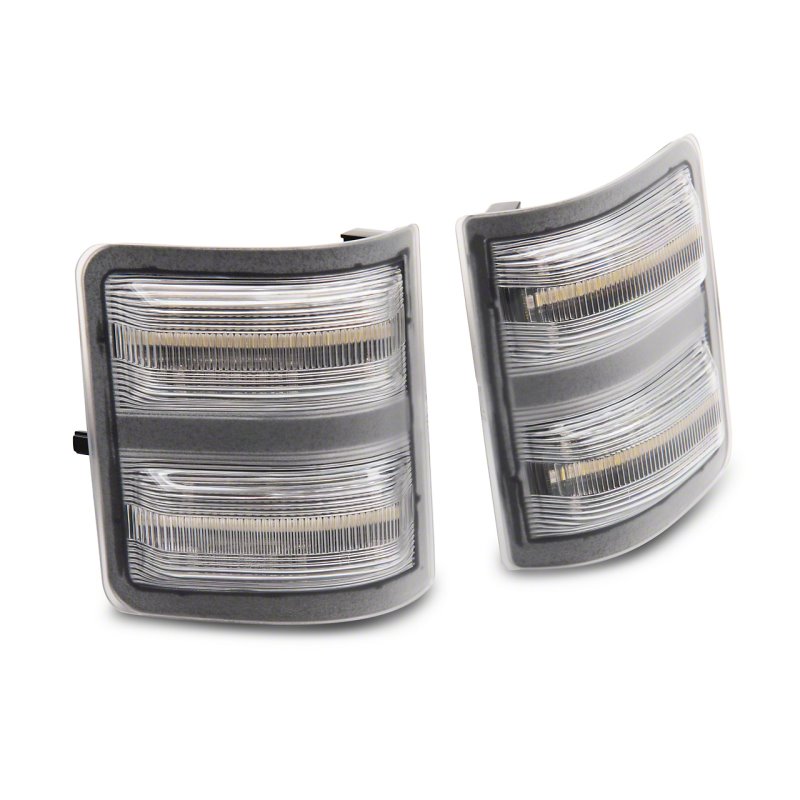 Raxiom 11-16 Ford F-250/F-350 Super Duty Axial LED SEQL Switchback Side Mirror Marker Lamps- Clear