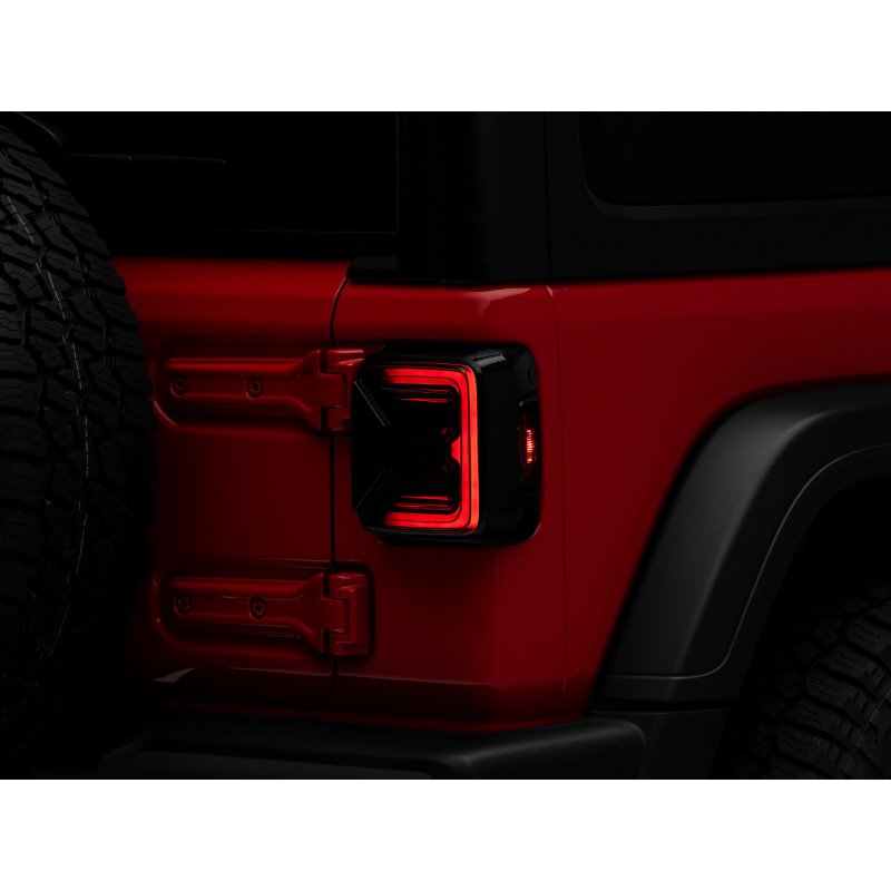 Raxiom 18-23 Jeep Wrangler JL Axial Series LED Tail Lights- Blk Housing (Smoked Lens)