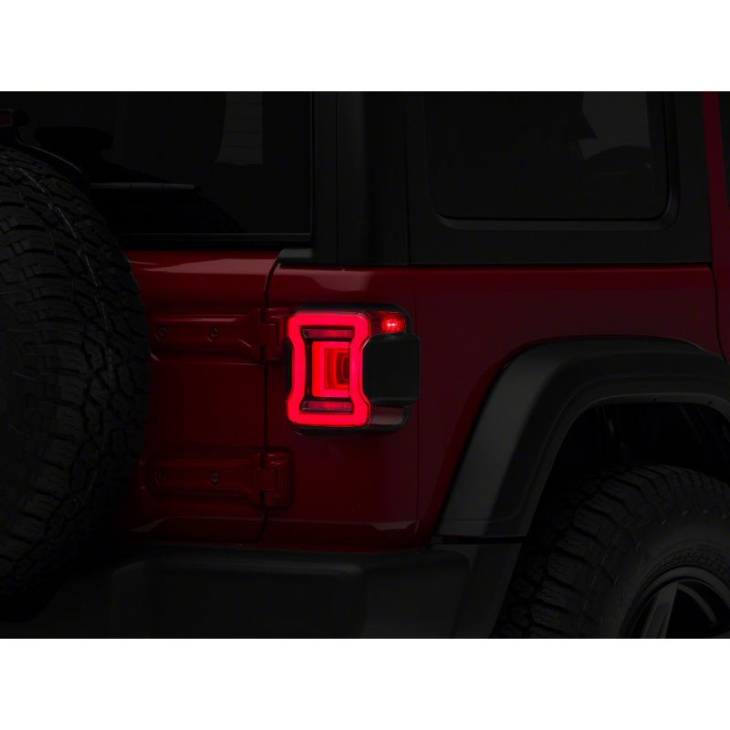 Raxiom 18-23 Jeep Wrangler JL Horizon LED Tail Lights- BlkHousing- Red Lens