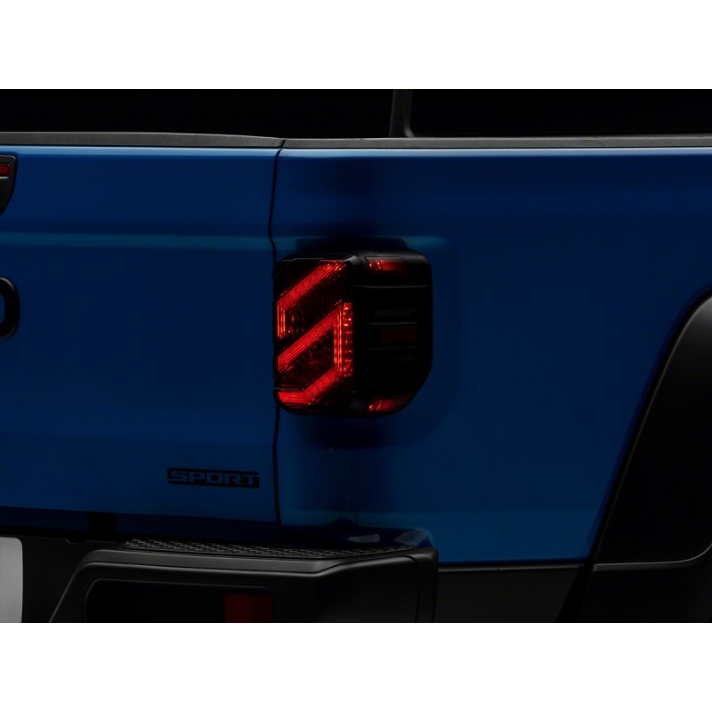 Raxiom 20-23 Jeep Gladiator JT Axial Series LED Tail Lights- Blk Housing (Smoked Lens)