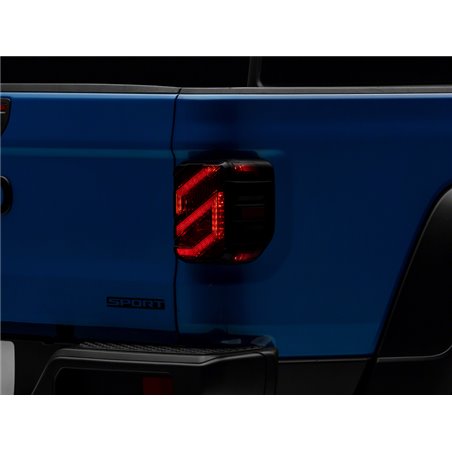 Raxiom 20-23 Jeep Gladiator JT Axial Series LED Tail Lights- Blk Housing (Smoked Lens)