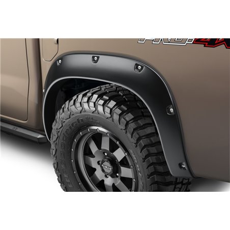 Bushwacker 22-24 Nissan Frontier Pocket Style Flares 2pc Rear - Black